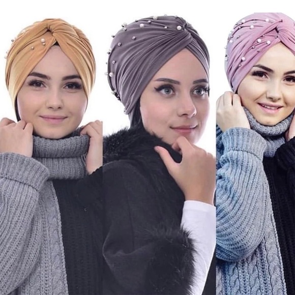 Pearl and Ultra Suede Infinity Head Wrap - Picture 3 of 8